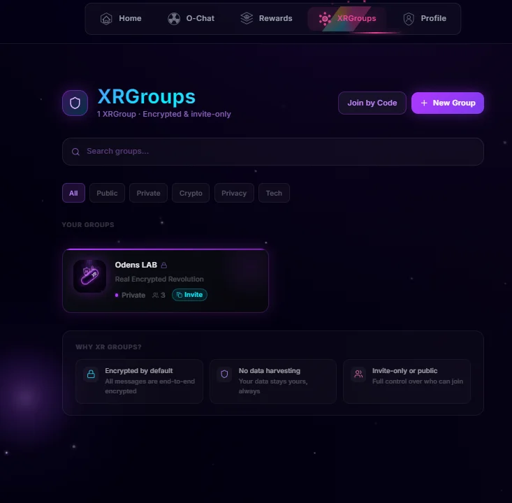 XR Group encrypted voice channels